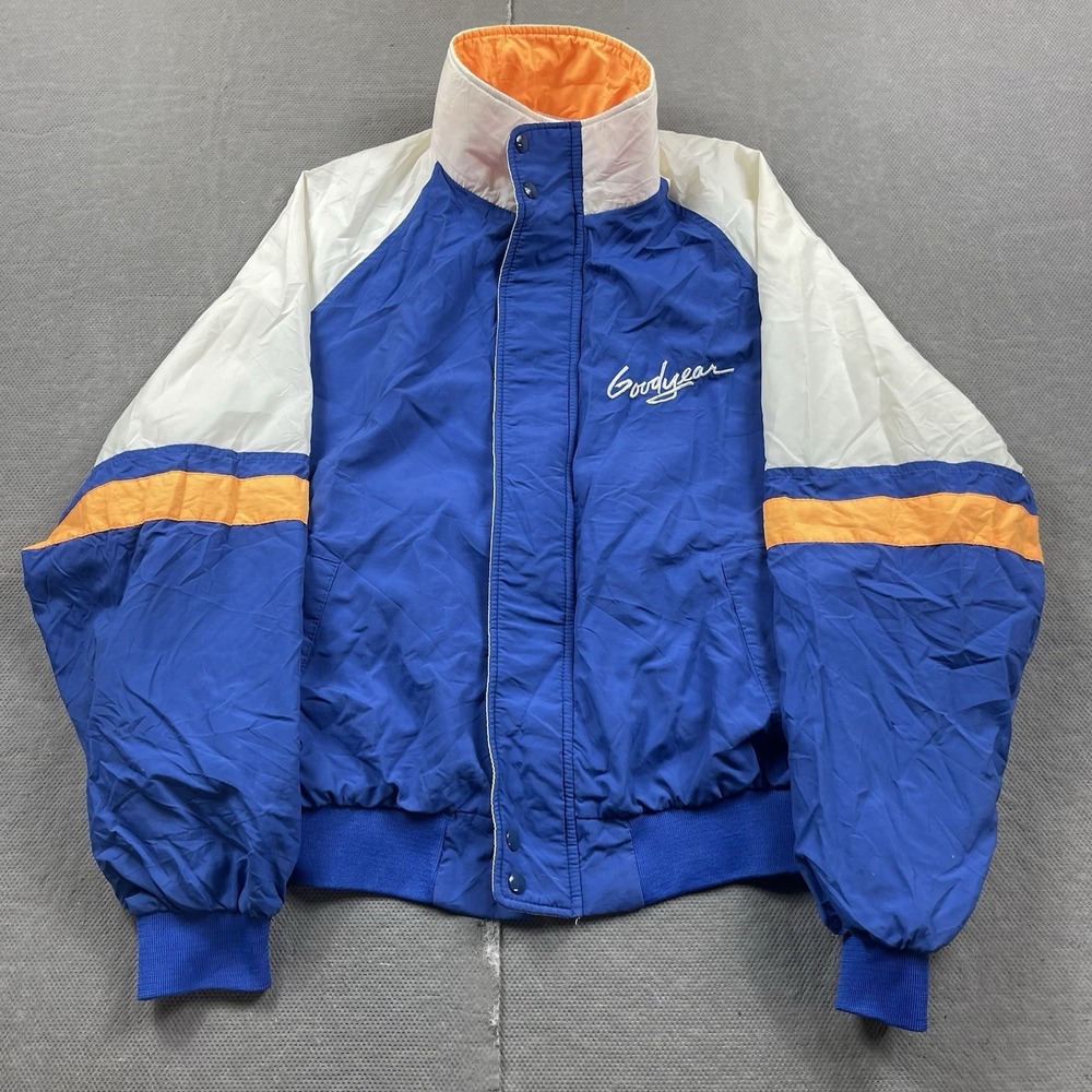 Vintage Goodyear Jacket Mens XL Official Racing‎ Apparel USA Made Blue NASCAR